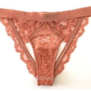 NWT* VERY SEXY FLORAL CHEEKINI/TANGA---LIGHT BROWN